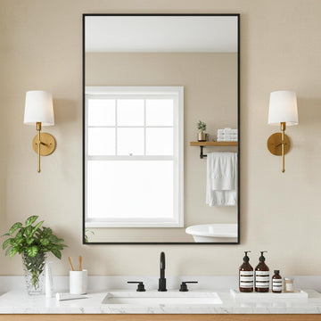 Bathroom Vanity Mirror for Over Sink, 24" x 36", Black