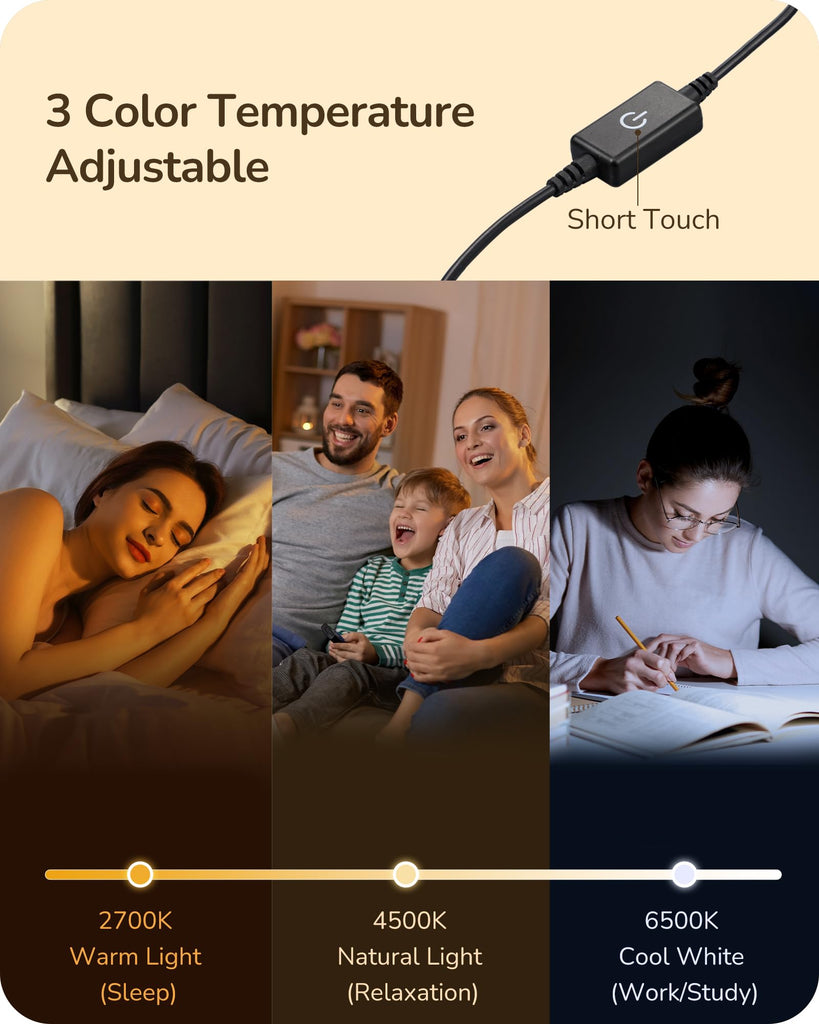 LED Table Lamp, Modern Dimmable Desk Lamps Metal Finish, Gold