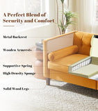 78'' W Velvet Sofa, Mid-Century Love Seats Sofa Furniture with Bolster Pillows