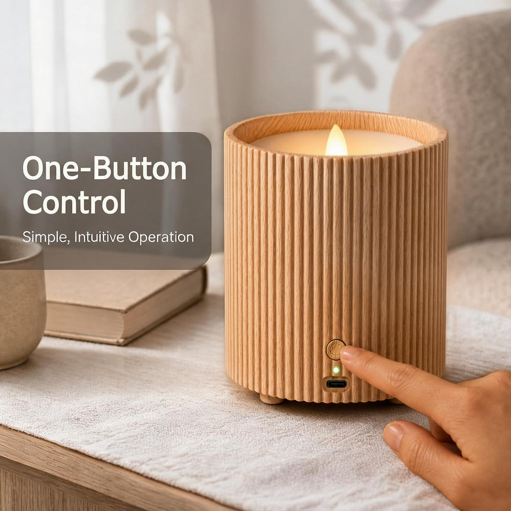 Rechargeable 2‐in‐1 Candle Lamp Essential Oil Diffuser, Waterless Aroma Diffuser, Essential Oil Diffuser with 12PCS