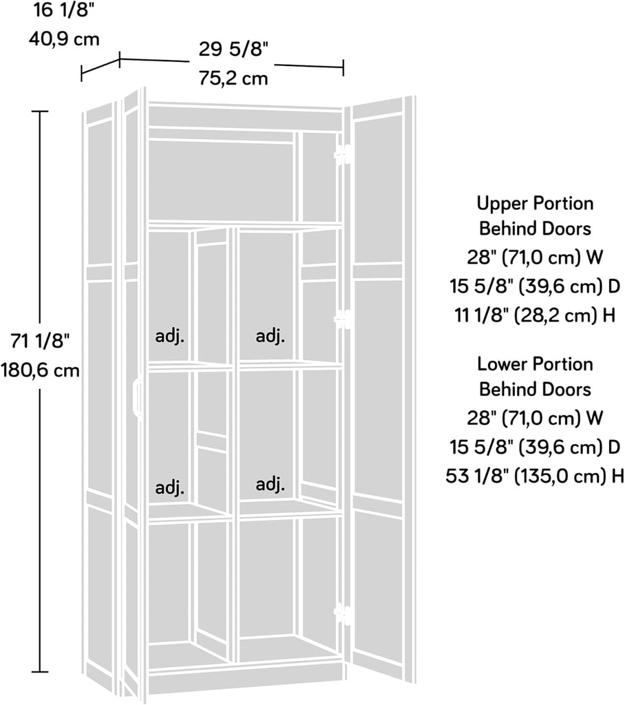 Select Storage Cabinet, Pantry Cabinet Kitchen Storage with Adjustable Shelves, Bathroom Storage Cabinet, in Highland