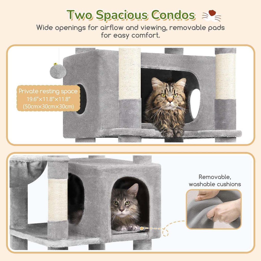 74in Heavy Duty Cat Tree Tower for Indoor Cats Large Adult