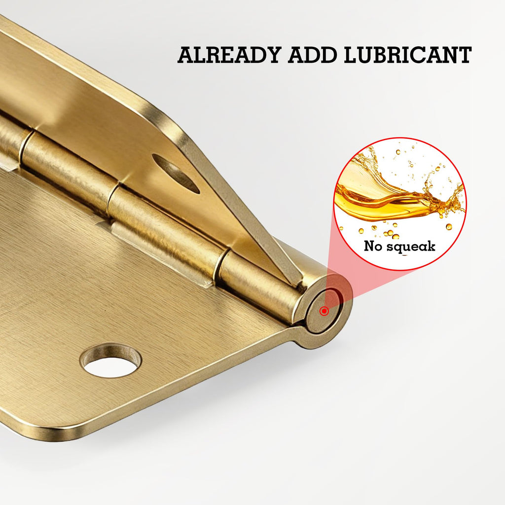 Door Hinges 3.5 Inch 1/4" R Satin Brass Home Hardware 3 Pack