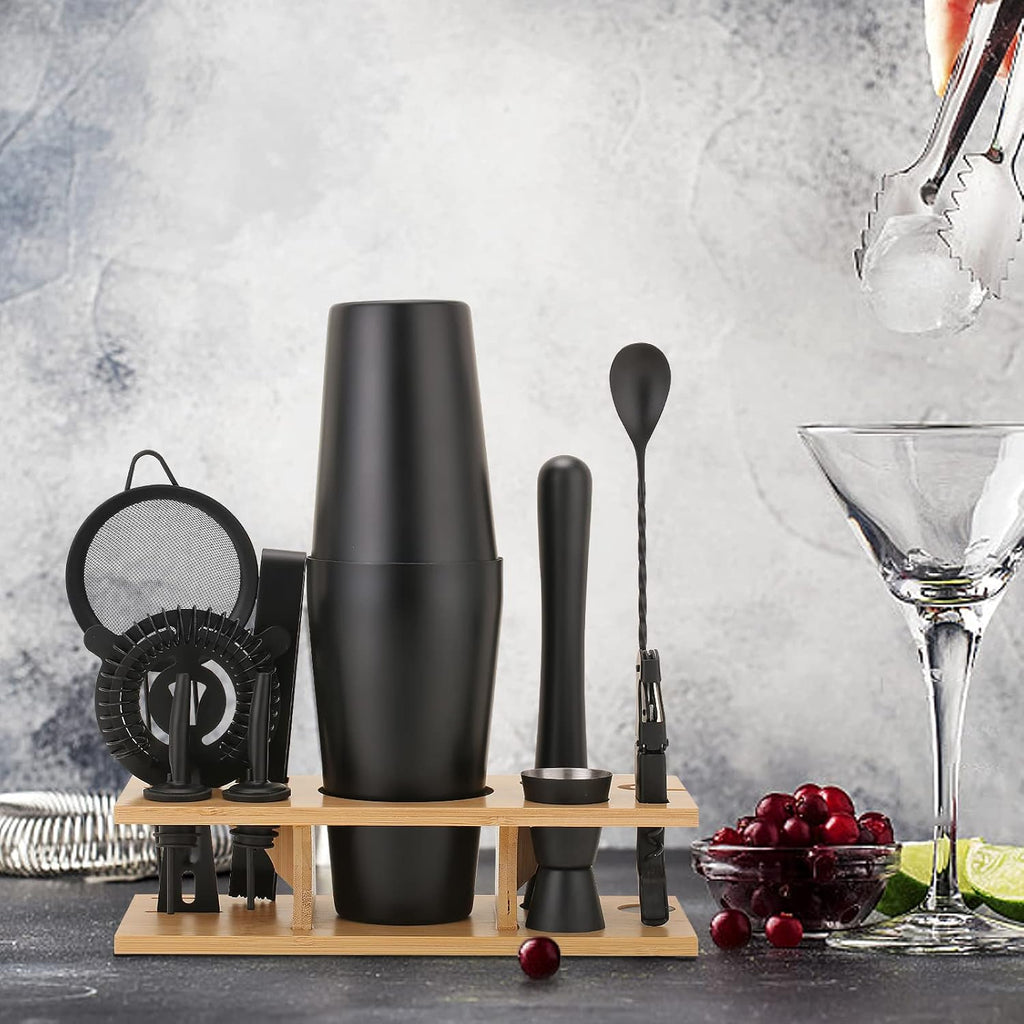 Cocktail Shaker Set Stainless Steel Bartending Kit 25oz Boston Shaker Bar Set Cocktail Mix Drink Making Kit - Set of 11