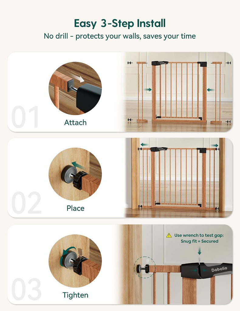 26-40 in Pressure Mounted Baby Gate for Stairs, PressGuard Dog Gate