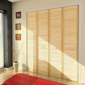 Closet Door, Bi-fold, Traditional Louver-Louver Clear (80x36)