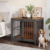 Heavy Duty Dog Crate Furniture, 31.5" Wooden Indoor Kennel with 3 Doors