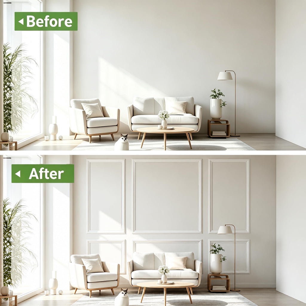 Peel and Stick Wall Molding, 3 Set Pre-Cut & Paintable Wainscoting Panels