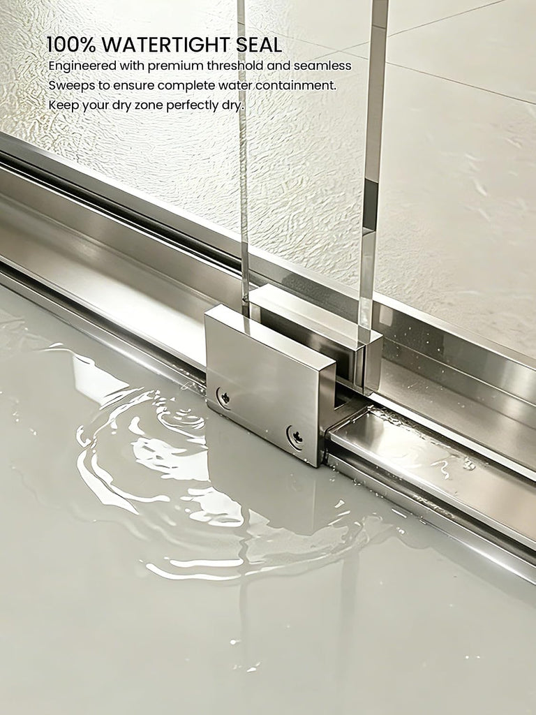 Glass Shower Door, 56"-60" W x 72" H Sliding Shower Door