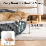 Small Dog Bed with Attached Blanket, Cozy Donut Cuddler Anti-Anxiety Hooded Pet Beds Calming Cave Bed. Orthopedic
