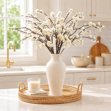 White Artificial Baby's Breath Flowers, 10 Stems, 22.4 Inch