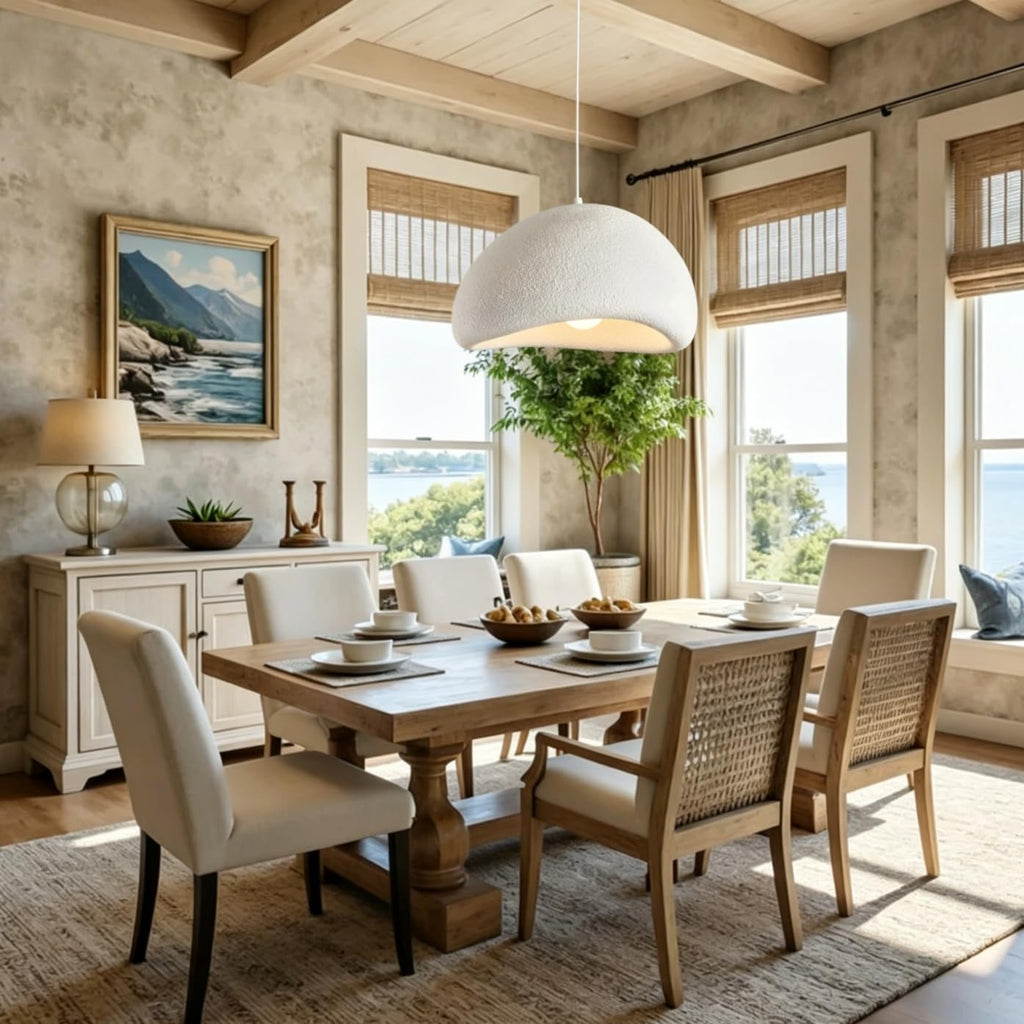 Scandinavian Pendant Light White Concrete Cement Chandelier
