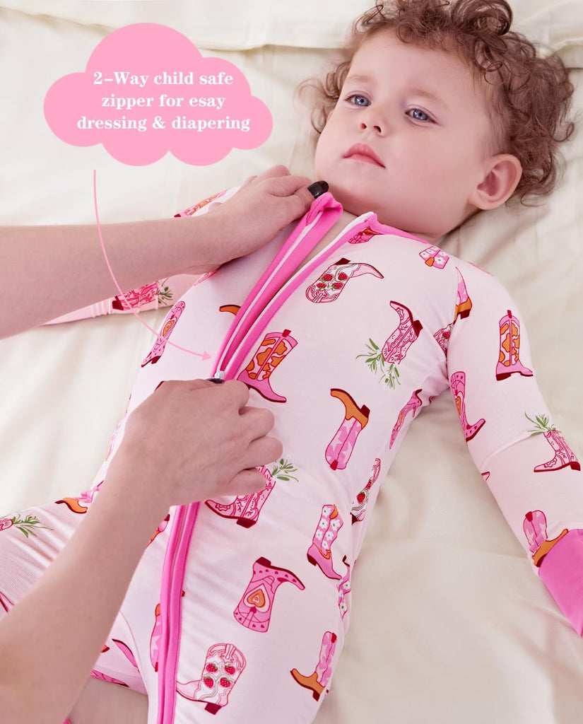 Viscose derived from bamboo Baby Pajamas Convertible Footie Sleepers for Baby Girl Way Zipper Onesies