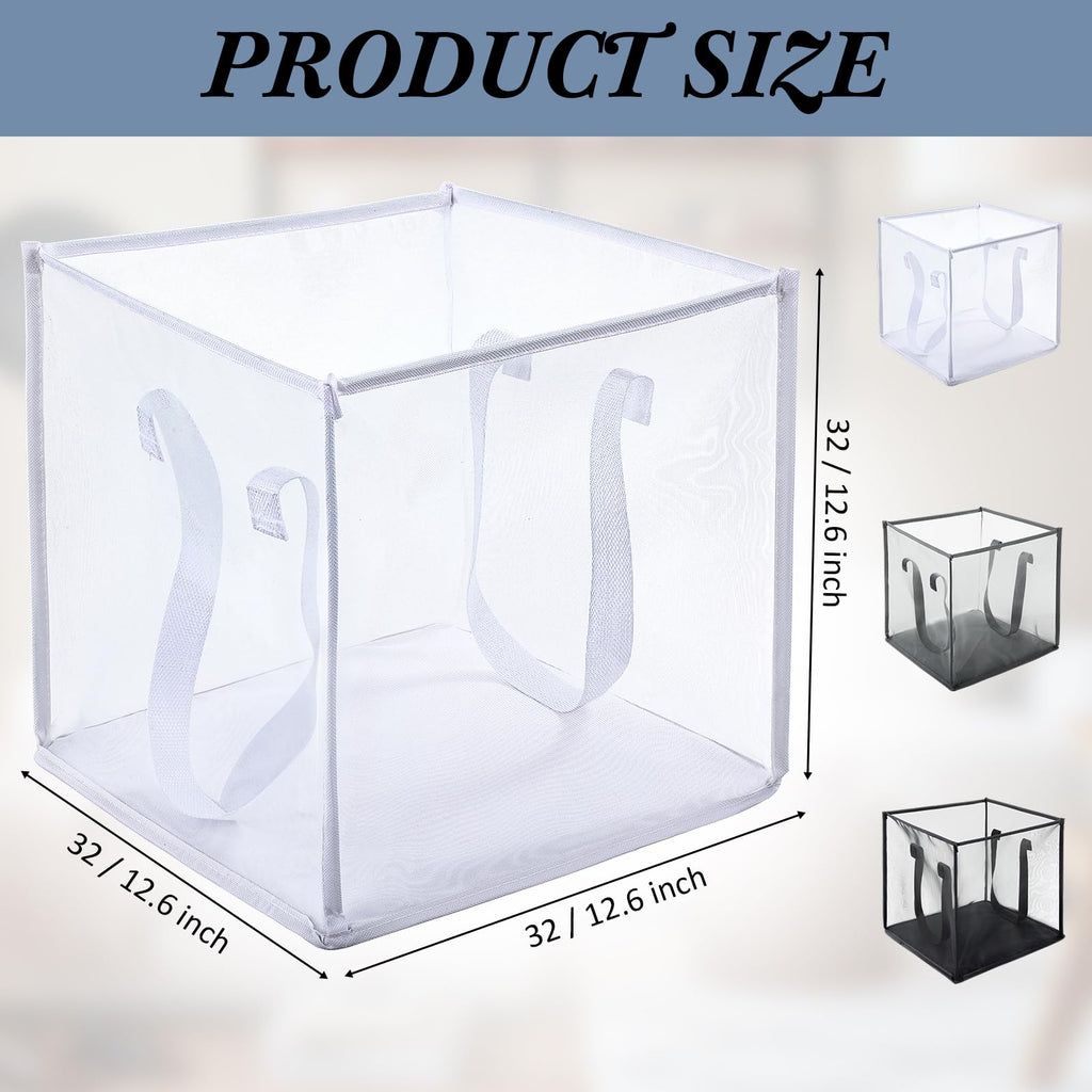 6 Pack Collapsible Mesh Laundry Basket, Multicolor, Single-layer