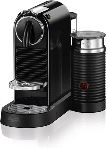 CitiZ Coffee and Espresso Machine by De'Longhi with Milk Frother, Black, 9.3 x 14.6 x 10.9 inches