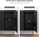 57" Modern Sideboard Buffet Cabinet - Elegant Storage Credenza with 4 Doors & Adjustable Shelf