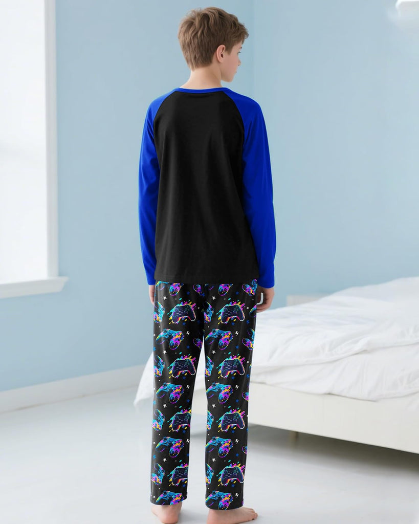 Boys Pajamas Cozy Soft Long Sleeves Top and Pants 2 Piece Cool Pjs Pajamas Set Big Boys Sleepwear