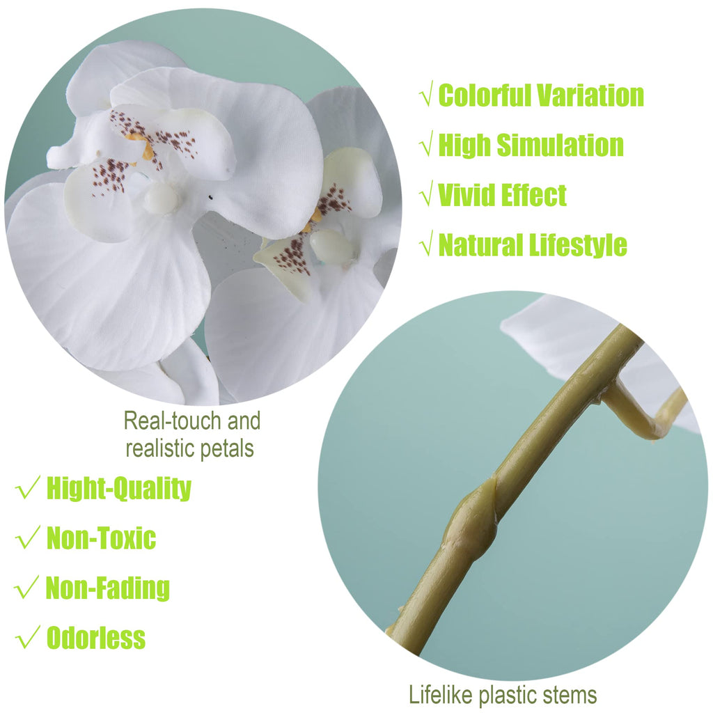 Tropical Artificial Flower 4pcs 28" Long Stem Butterfly Orchid Big Size Lifelike Phalaenopsis Real Touch Moth Orchid