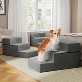 Large Dog Stairs for High Beds - Extra Wide Pet Steps for Large Dogs to Get on Tall Bed 3 Deep Step Cat Ramp for Couch