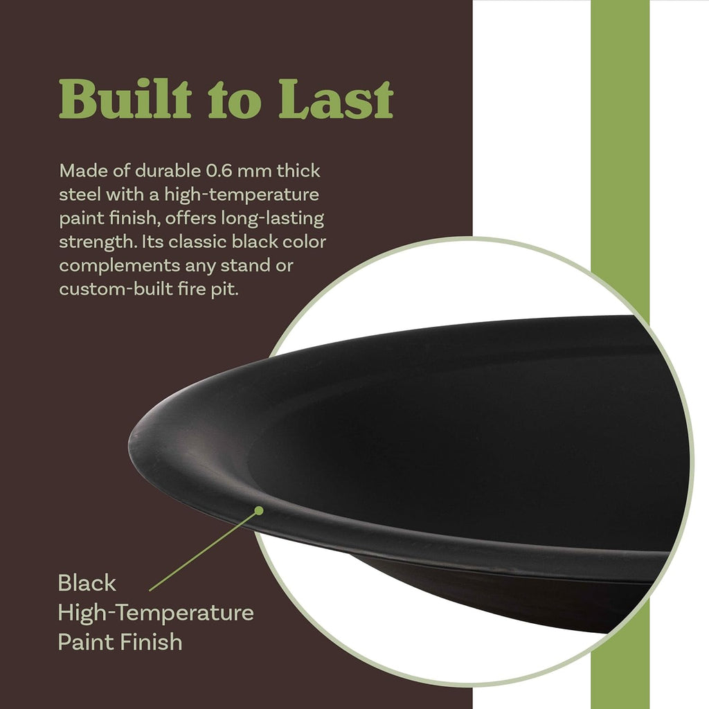 Fire Bowl - 30in Firepit Insert for DIY Fire Ring or Replacement - High Temp Finish Fire Pit Bowl