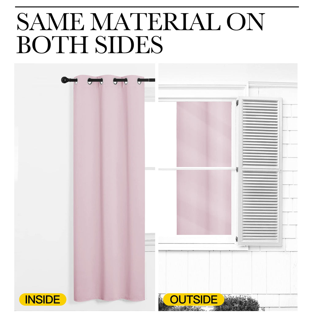 Baby Pink Blackout Curtain 118 inch Long, W55 x L118, 1 Panel, Thermal Insulated Window Treatment with Grommet Room