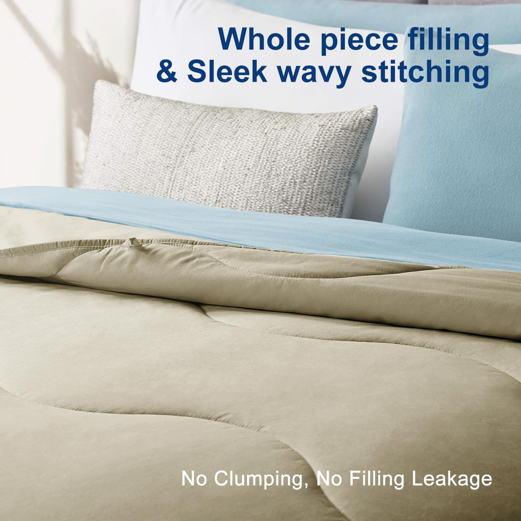 Lightweight Comforter Cooling Beige, All Season Duvet Insert