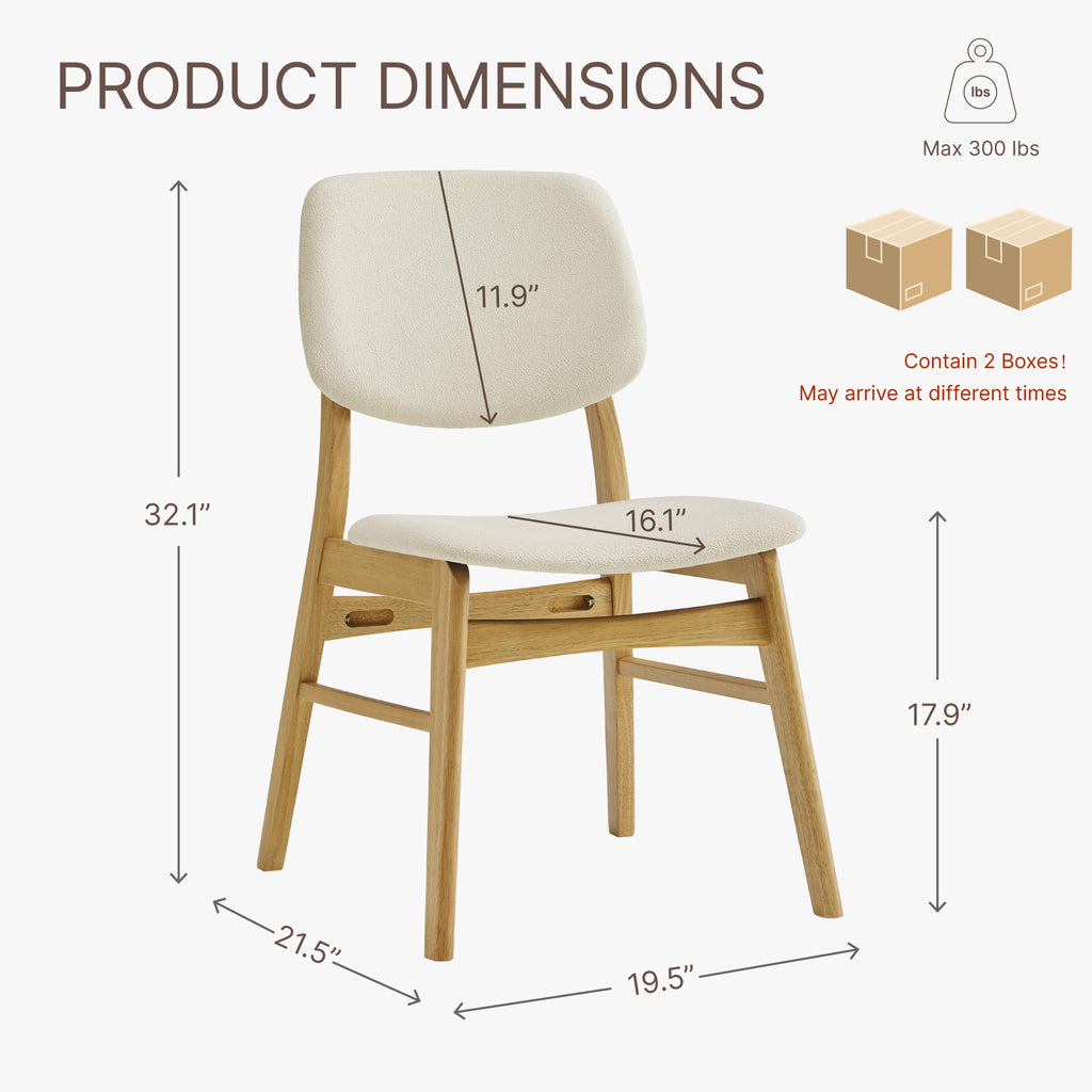 Wooden Dining Chairs Set of 4, Upholstered Kitchen Chairs, Original