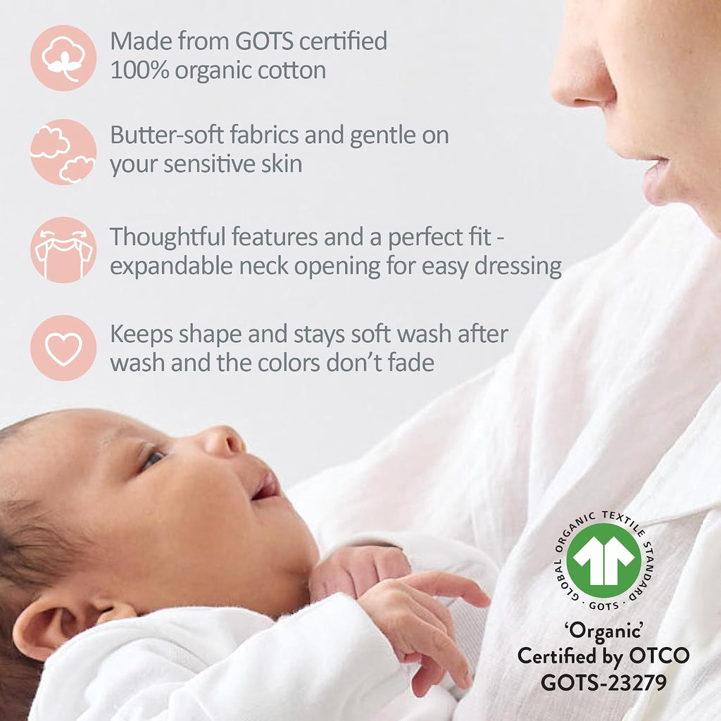 Avery Multipack Short Sleeve Bodysuits 100% Organic Cotton