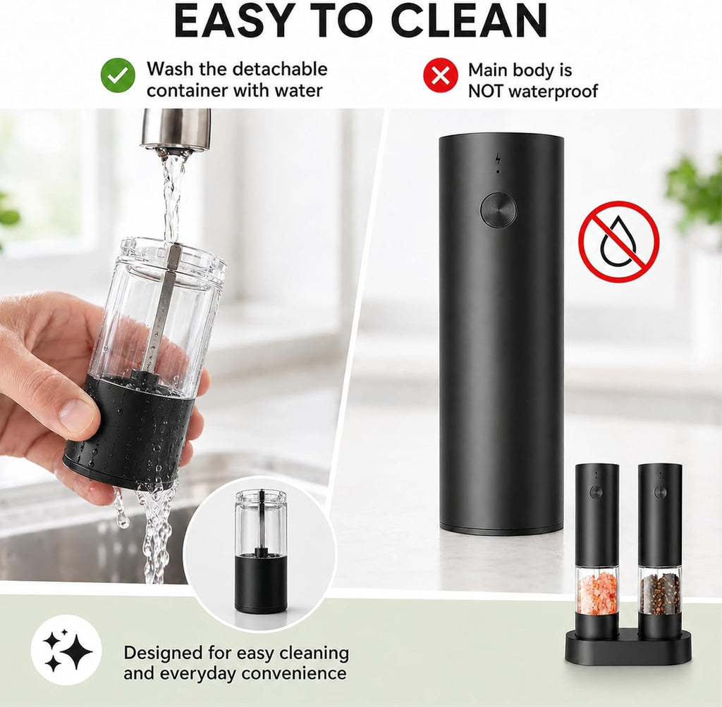Automatic Electric Salt And Pepper Grinder Set Rechargeable Pepper Shakers - Set of 2