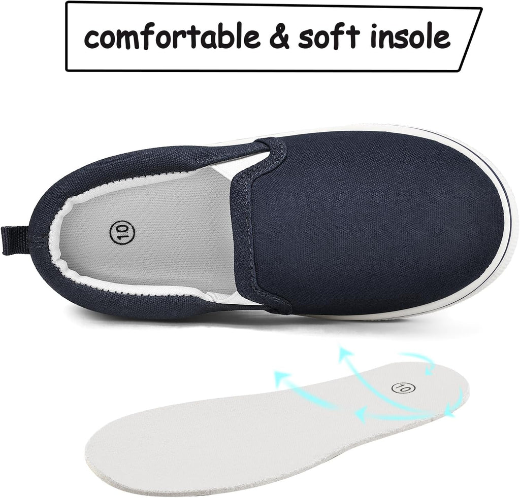Toddler Sneakers for Girls Boys Slip On Canvas Walking Shoes