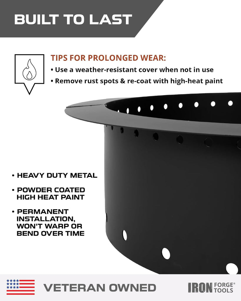 Smokeless Outdoor Fire Pit Ring Insert 60 Inch Round