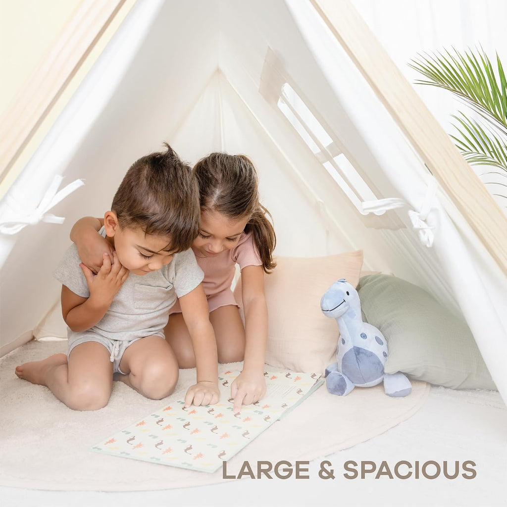 Kids Play Tent - Breathable Cotton Teepee for Imaginative Activity - Indoor Canvas Play Tent - Easy Setup, Safe