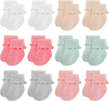 12 Pair Preemie Newborn Socks