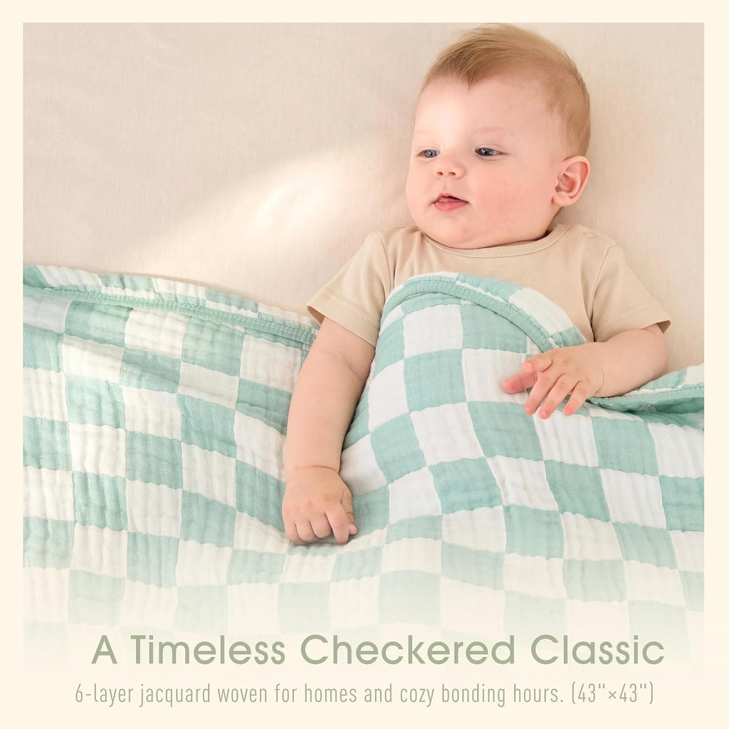 Ultra Soft Muslin Baby Blanket, A Versatile Swaddle and Bed Blanket for Babies, Toddlers, Boys, and Girls (1 Pack).