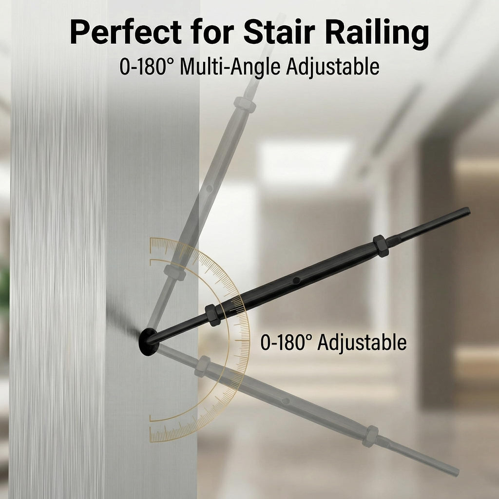 30 Pairs Black PVD Cable Railing Hardware Kit for 1/8" Wire Rope