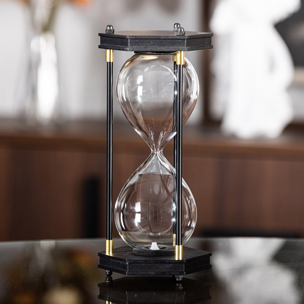 Fillable Hourglass Timer, Hexagon Wooden Decorative Sand Timer