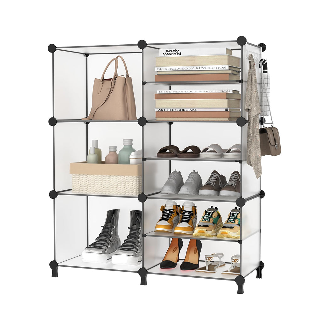 6 Cube Closet Organizer Storage Shelves, Translucent