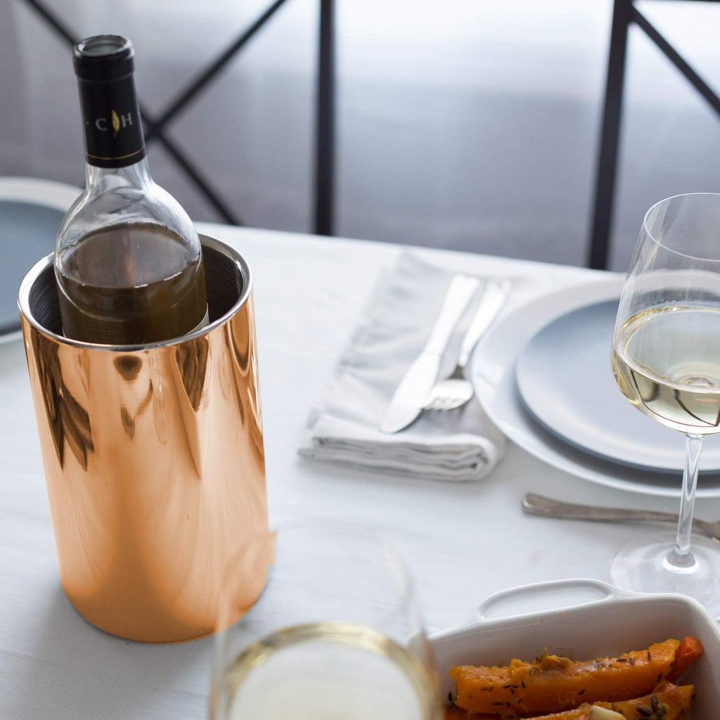 Wine Chiller for Bottles (Copper) - Champagne Bucket, Elegant Wine Bottle Chiller and Champagne Cooler, Insulated