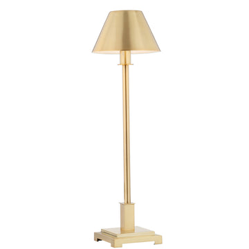 Roxy Slim Modern LED Table Lamp Metal 26", Brushed Brass Gold