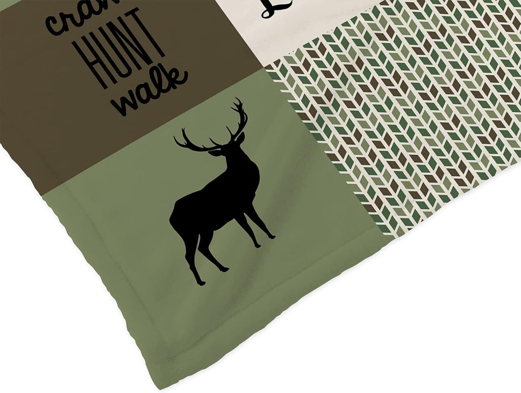 Ships Next Day - Camo Woodland Personalized Baby Blanket for Boys - Printed in America - Custom Blankets for Boys