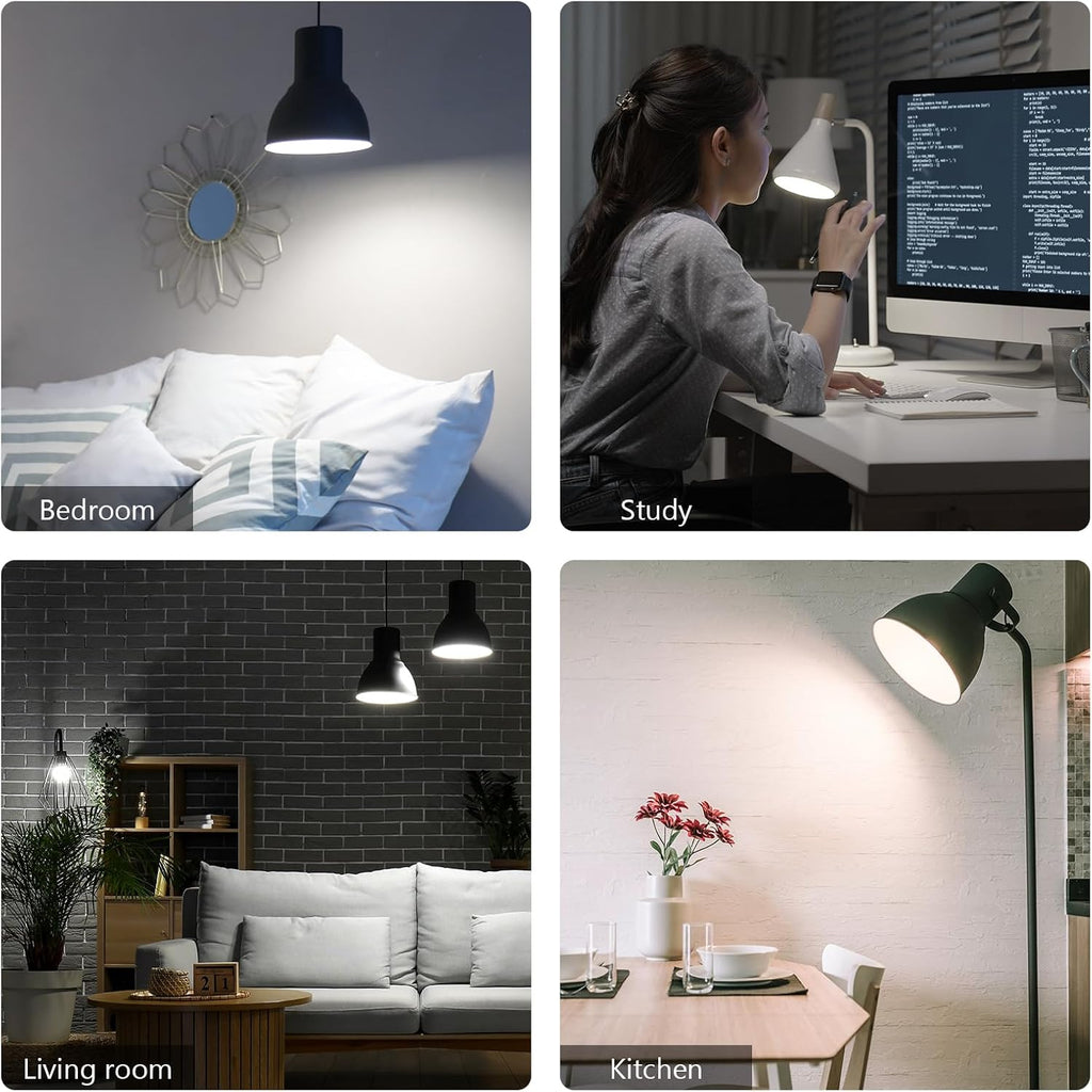 A19 LED Light Bulbs 100W Equivalent, 1500 Lumens, 5000K Daylight, Dimmable, 14W Energy Saving, CRI90+, 15,000