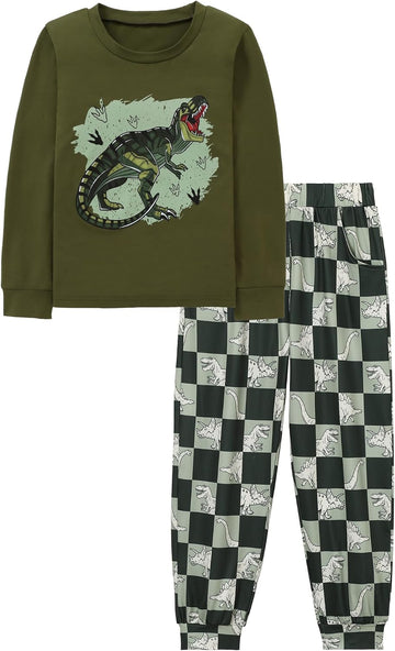 Boys Pajamas Long Sleeve Top Long Pants Pajama Sets Kids Funny Prints Pjs 2 Piece Boy Sleepwear