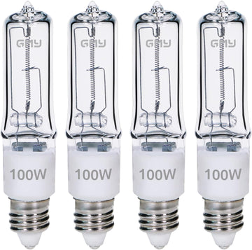 JDE11 120V 100W T4 JDE11 Bulb, Mini Candelabra Base E11 Bulb, 1600lm 2800K Clear Dimmable 100 watt Halogen Light