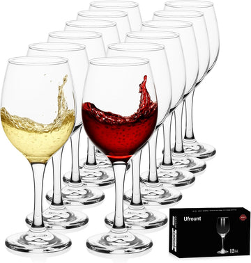 Wine Glasses Set of 12, 11 oz Clear Wine Glass Set, Red/White Wine Glasses with Pretty Gift Box for