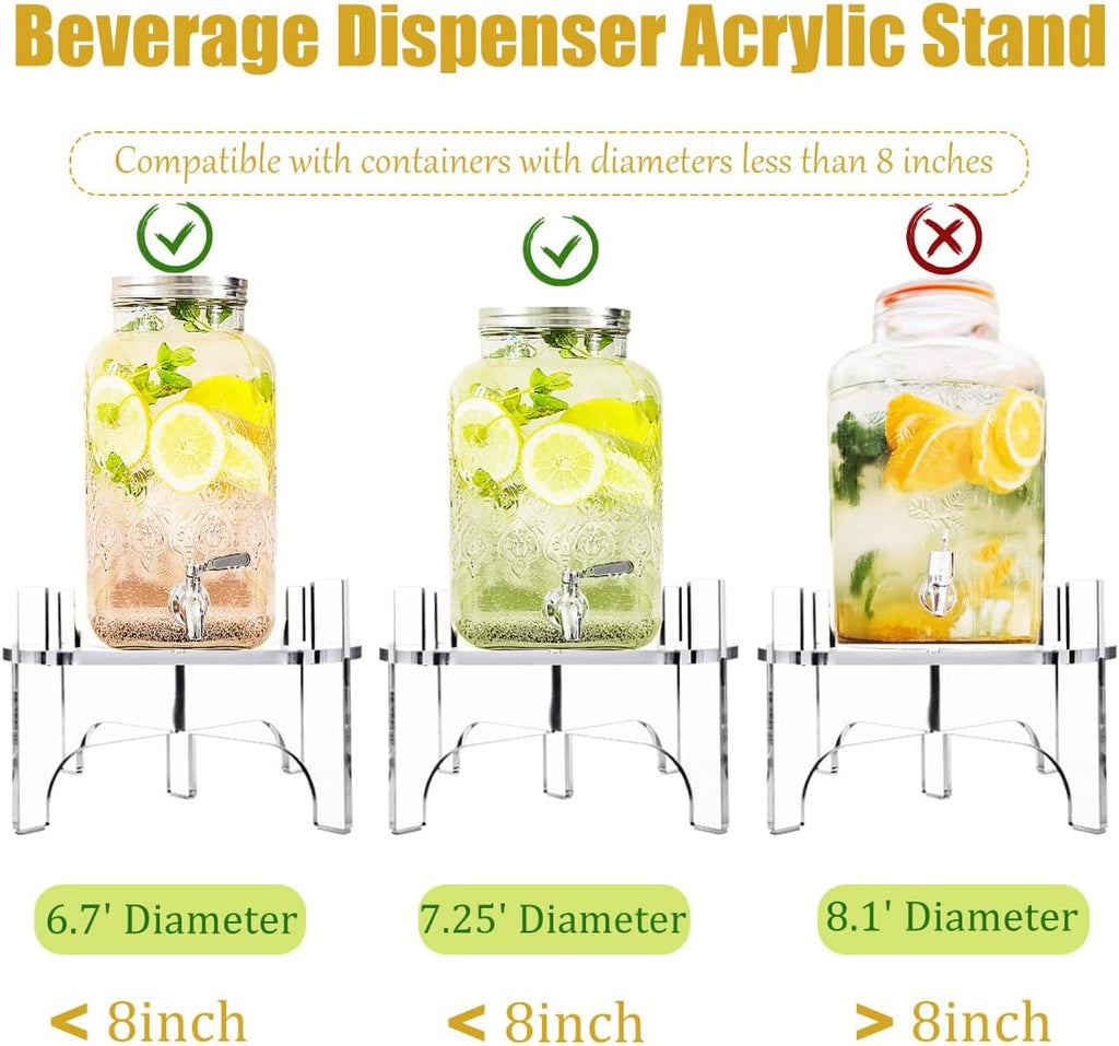 Acrylic Beverage Dispenser Stand, Glass Water Juice Drink Beverage Dispenser Floor Pitcher Stand Base for Parties