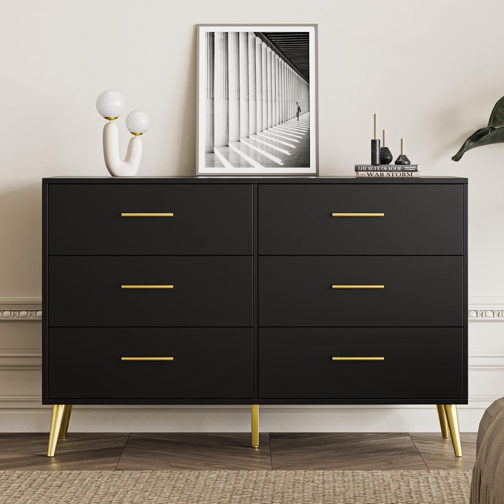 6 Drawer Dresser, Black