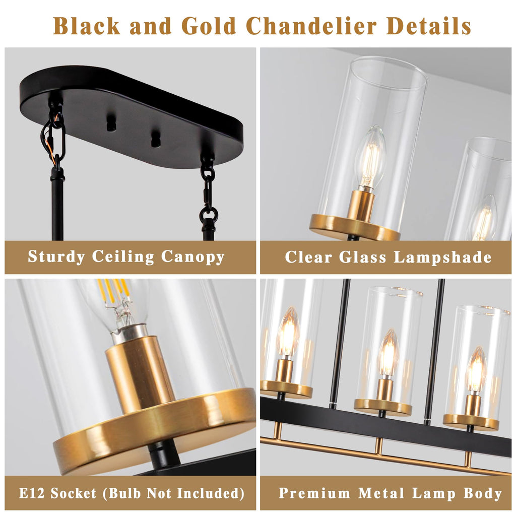 Dining Room Light Fixture 5 Light Linear Modern Chandeliers
