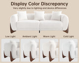 Morden Fort Modern Cloud Couch - 3 Seater Sherpa Boucle Sofa with Wood Legs