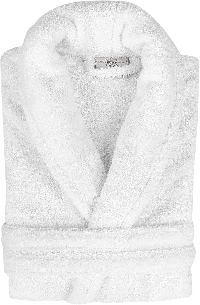 CTT Premium 100% Turkish Cotton Terry Cloth Bath Robe for Women & Men, Soft & Plush Long Unisex Robe