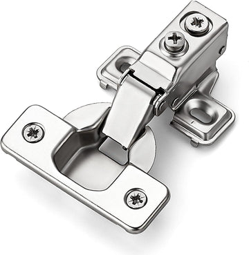 30 Pack 15 Pairs Short Arm Kitchen Cabinet Hinges for 5/8 Inch Overlay Cabinet, Brushed Nickel 105 Degree Opening Angle